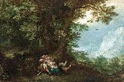 unknow artist Extensive Wooded Landscape with Cephalus and Procris oil painting reproduction